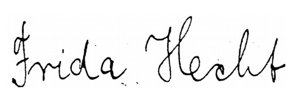 Signatur Frida Hecht
